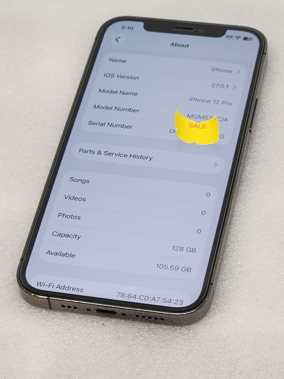used iPhone 12 Pro space grey unlocked 128gb, new battery installed.
