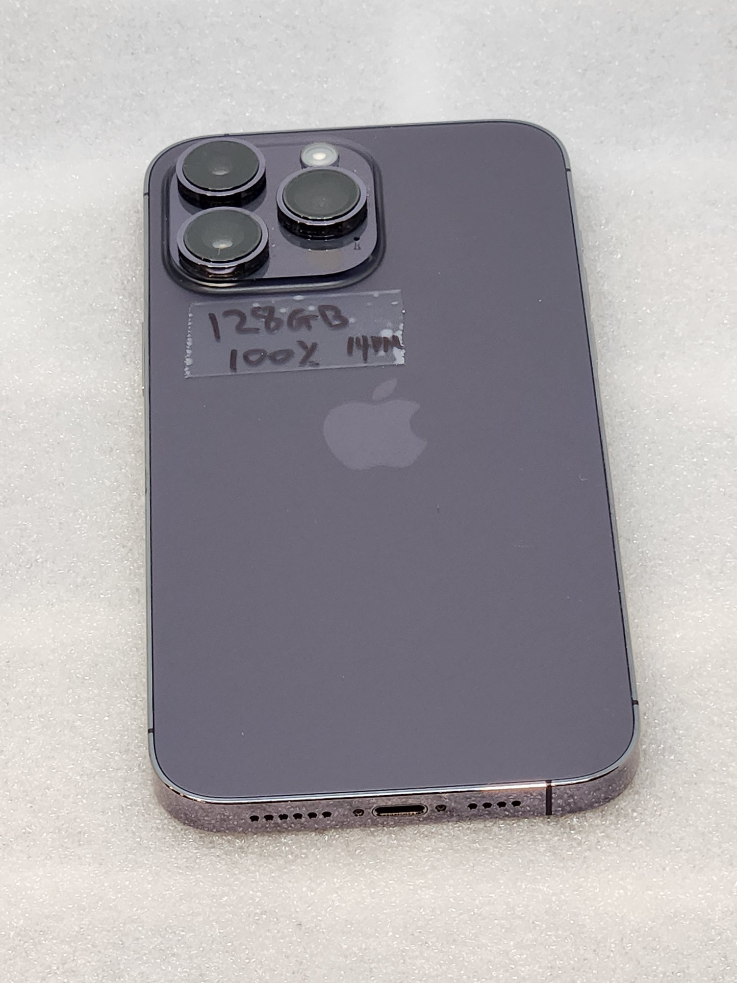 Pre-owned iPhone 14 pro max unlocked 128gb purple 100% battery