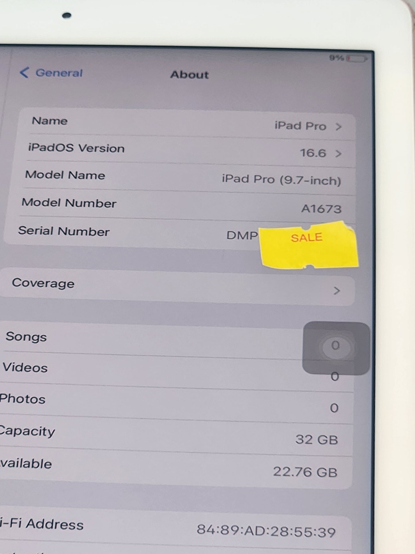 refurbished iPad Pro 9.7-inch (1st Gen) 32GB Gold - Good Condition - iPadOS 16.6