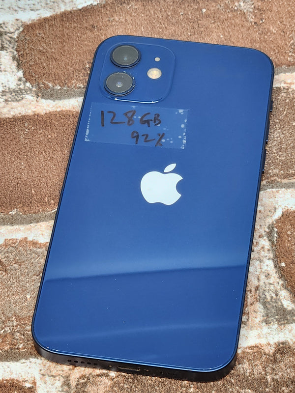 pre-owned iPhone 12. .blue. 128GB. unlocked. iOS 26. Good battery health