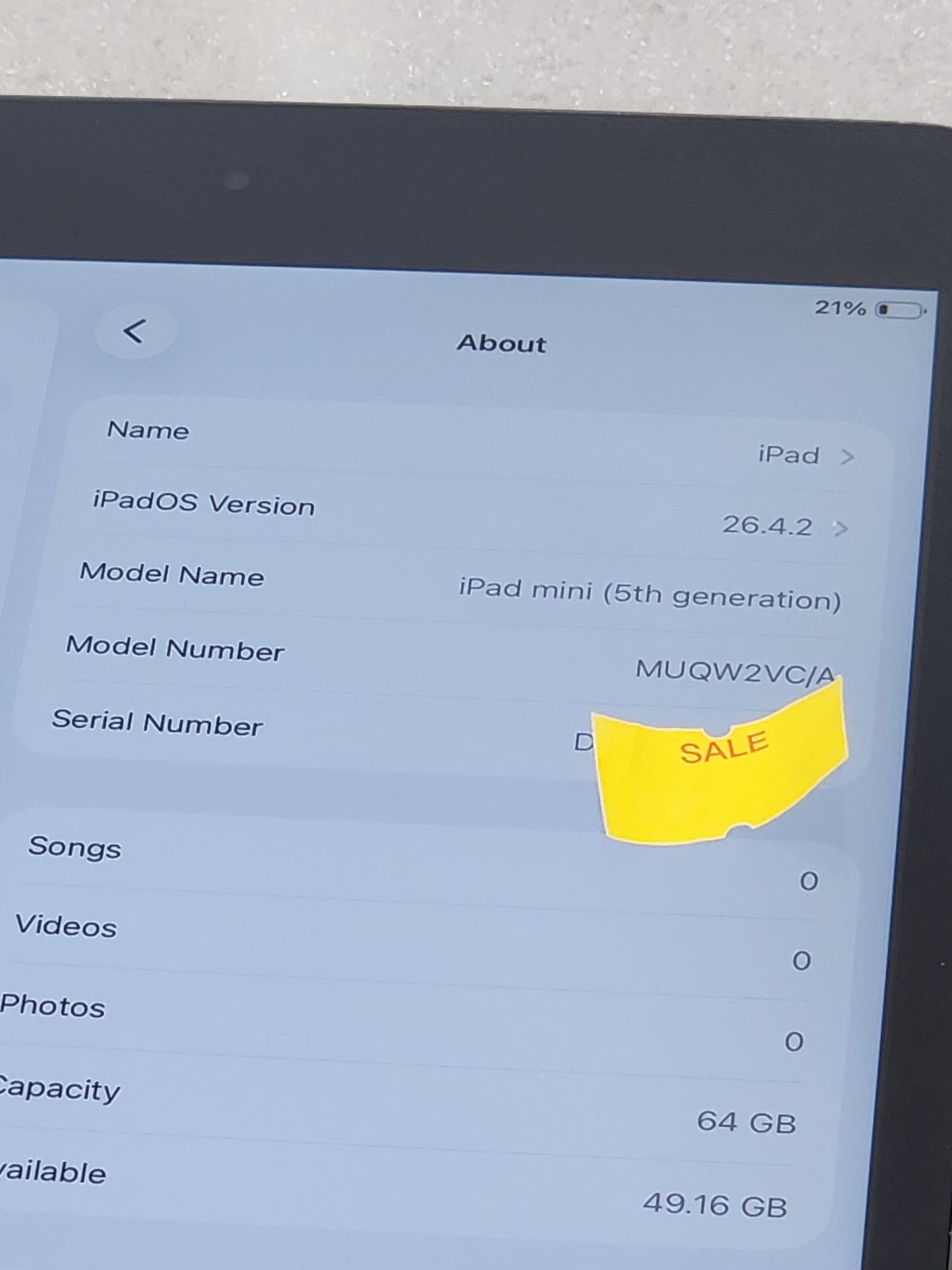 Refurbished iPad Mini 5 (64GB) - Good Condition-