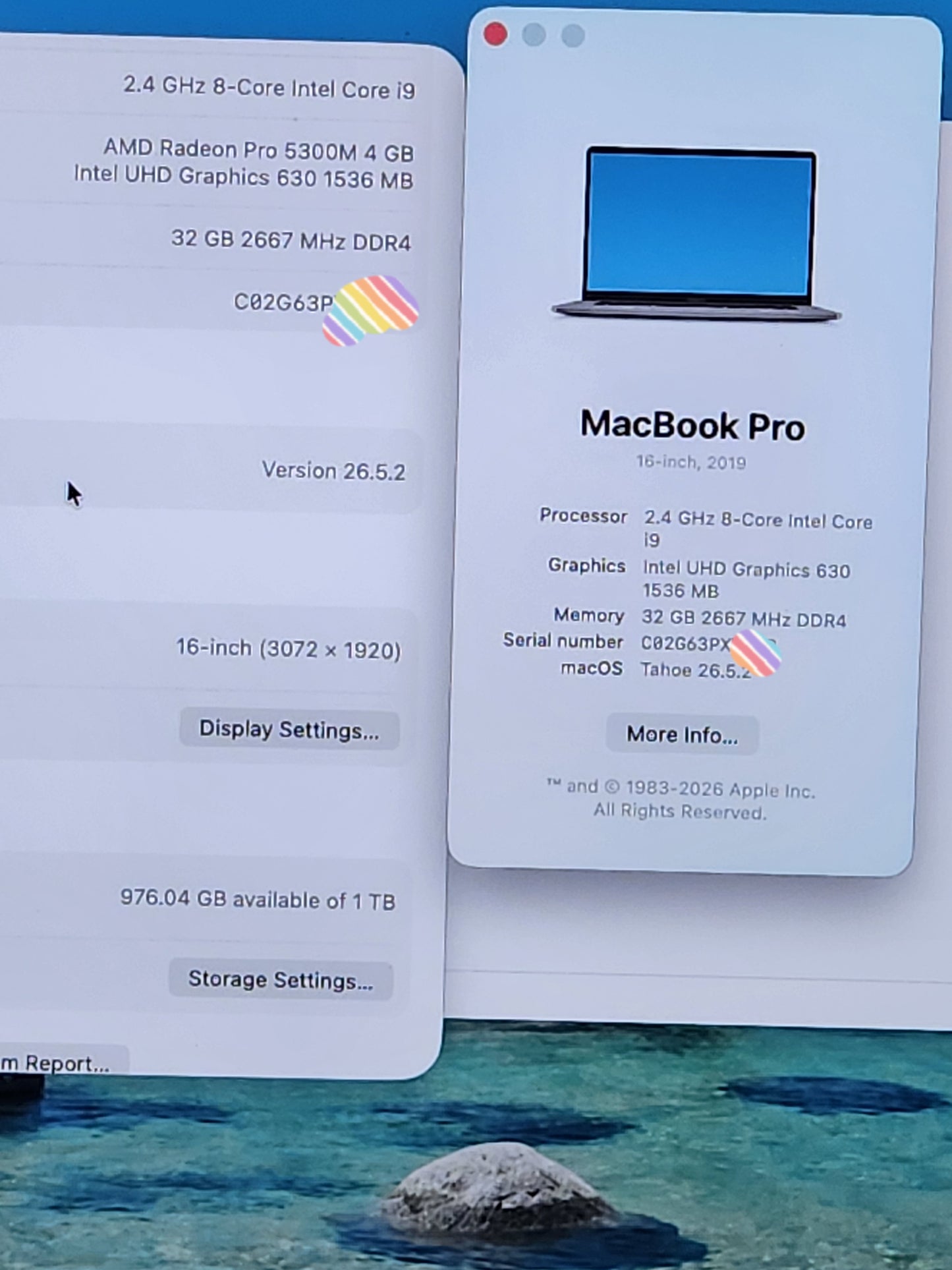 refurbished MacBook Pro 16" (2019) – i9, 32GB RAM, 1TB  SSD, AMD Radeon Pro 5300M (4GB)