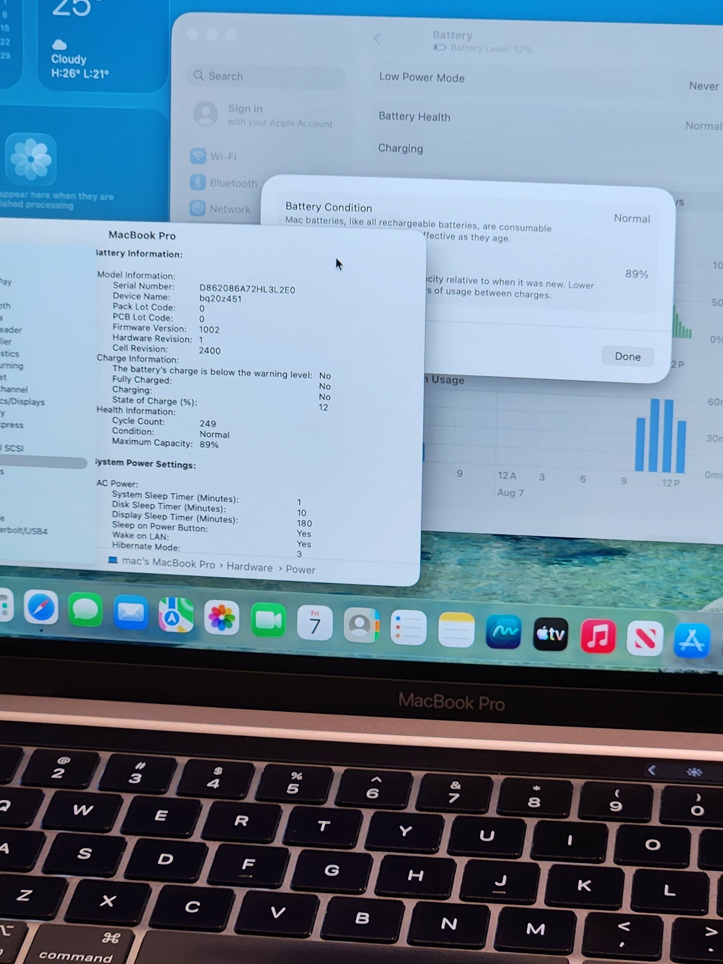 A2338        MacBook Pro 13inch,  M1 – 16GB RAM, 256GB SSD, Good Performance,