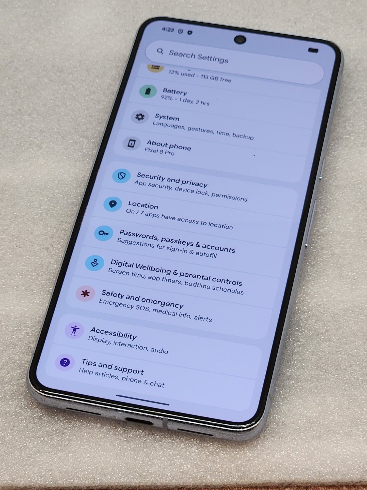 Title: Google Pixel 8 Pro – 128GB, Blue, Unlocked, used