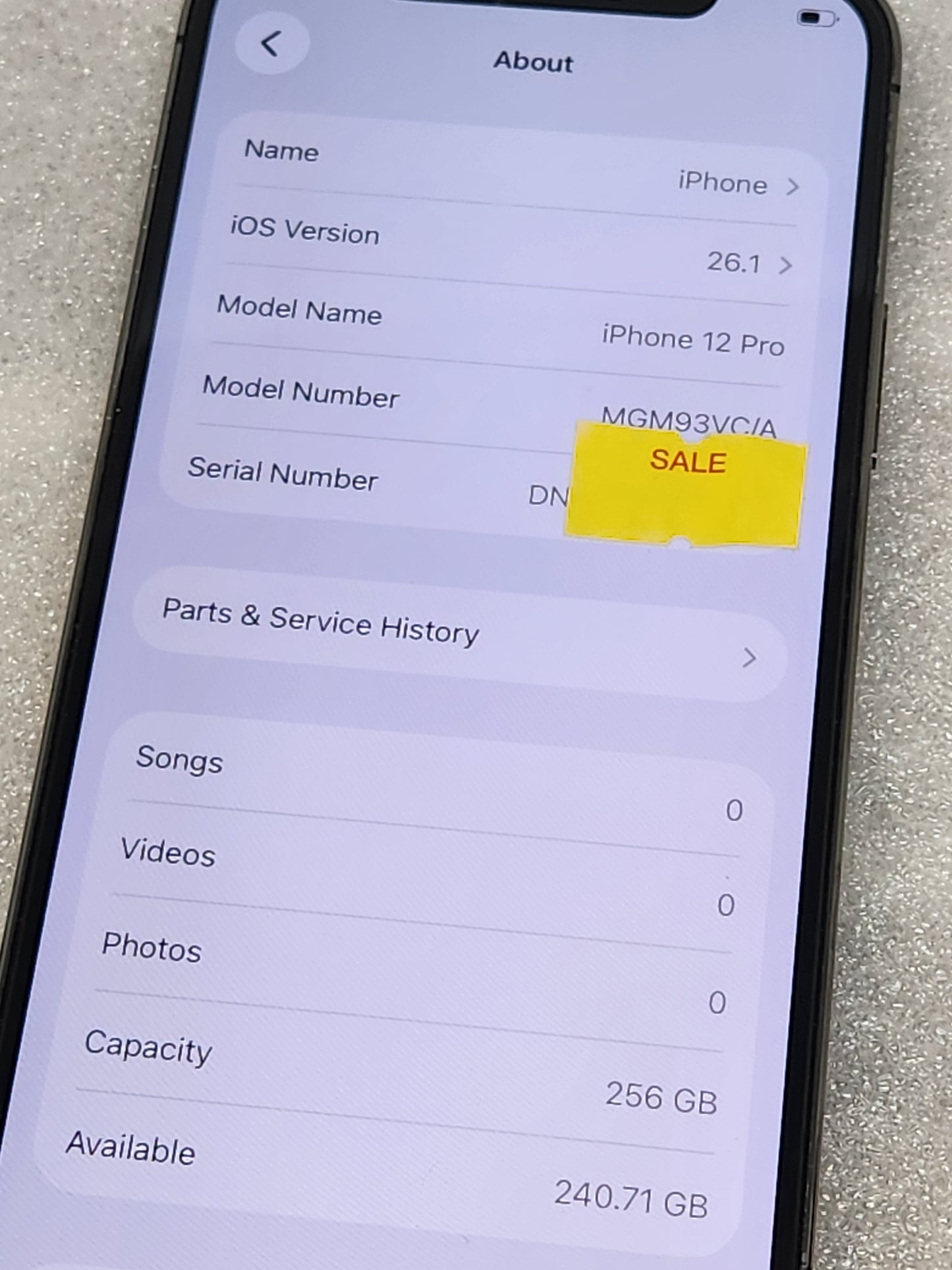 Pre-owned iPhone 12 pro unlocked 256gb space Grey  excellent condition