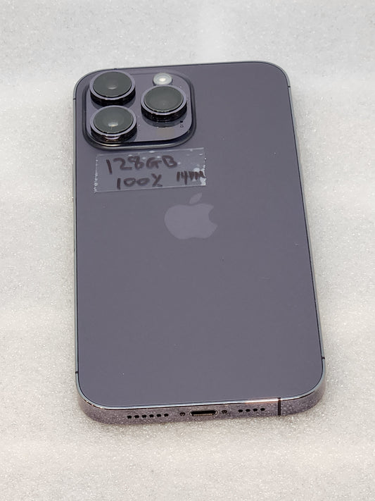 Pre-owned iPhone 14 pro max unlocked 128gb purple 100% battery