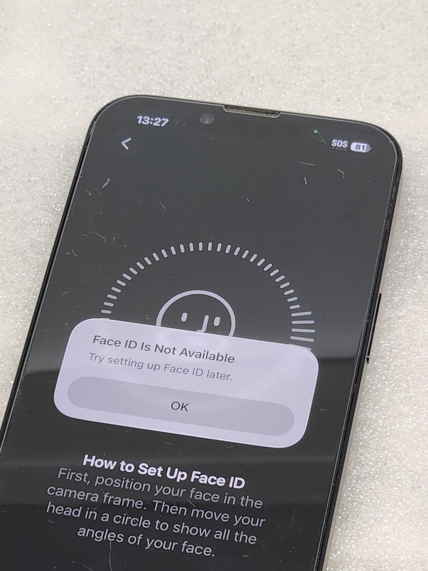 Refurbished iPhone 14 unlocked 128GB Black. (** FACE ID doesn't work) SELL AS IS