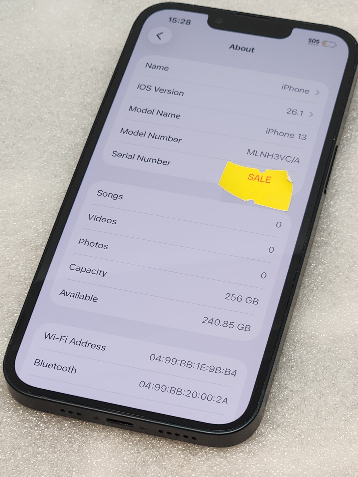 Pre-owned iPhone 13 256gb unlocked black good condition 9/10