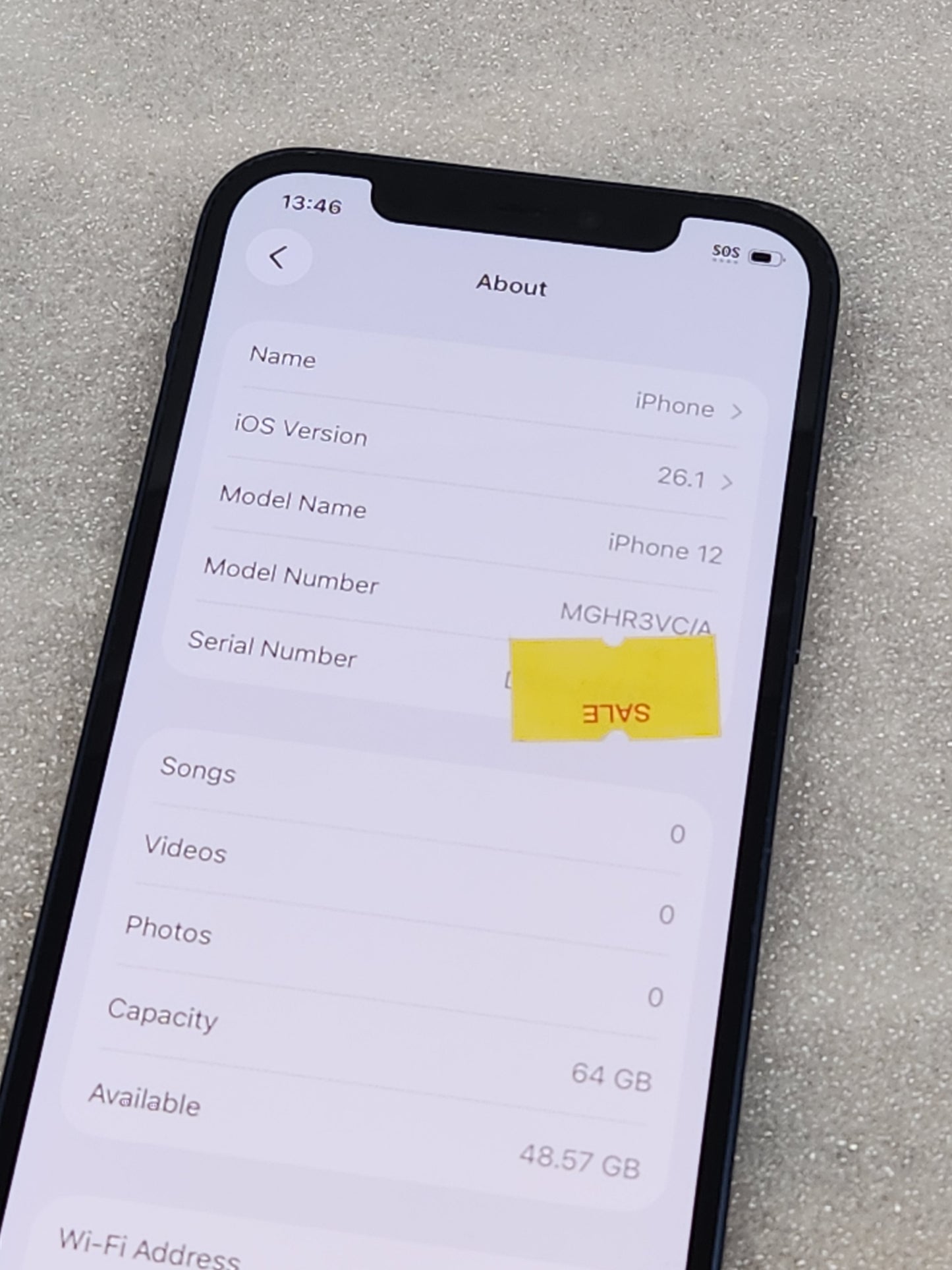 Refurbised iPhone 12. .blue. 64GB. unlocked. iOS 26. battery health 92%