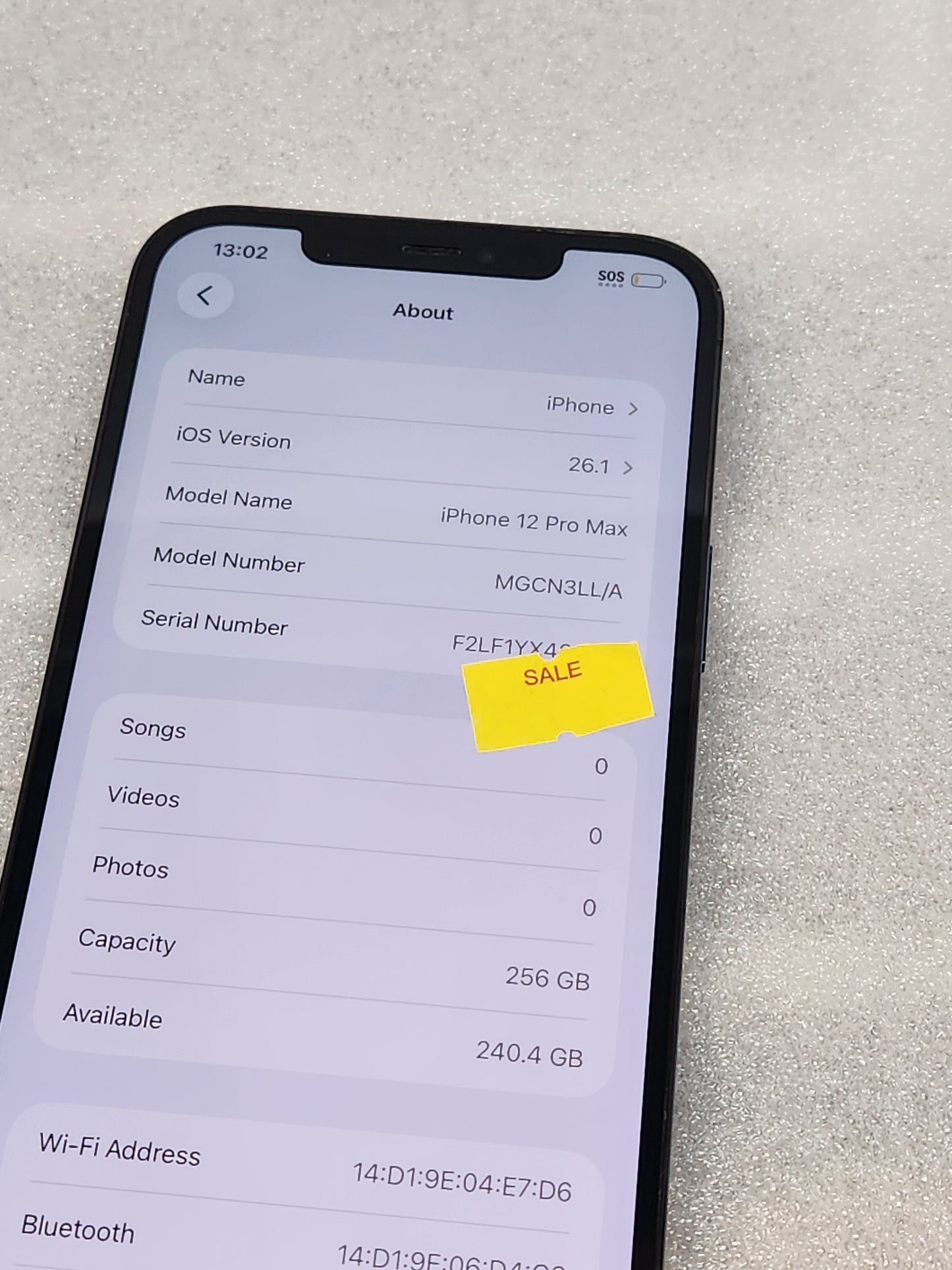 Pre-owned iPhone 12 pro max 256GB unlocked 90% battery